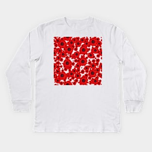 Poppies clear background Kids Long Sleeve T-Shirt